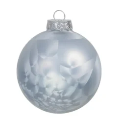 Kerstballen-Othmar Decorations Luxe kerstballen - 4x -8 cm - wit/grijs -glas