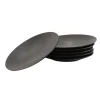 Borden-OTIX Dessert Ontbijt Bordenset 6 Persoons Zwart 21cm Keramiek POPPY