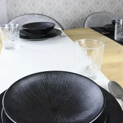 Borden-OTIX Dessert Ontbijt Bordenset 6 Persoons Zwart 21cm Keramiek POPPY