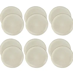 OTIX Dessert Ontbijt Bordenset 12 Persoons Beige 21cm Keramiek LILY