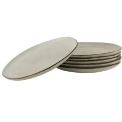 Dinerborden|Borden-OTIX Diner Bordenset 6 Persoons Beige 26,5cm Keramiek LILY