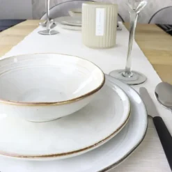 Dinerborden|Borden-OTIX Diner Bordenset 6 Persoons Beige 26,5cm Keramiek LILY
