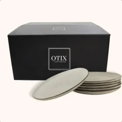 Dinerborden|Borden-OTIX Diner Bordenset 6 Persoons Beige 26,5cm Keramiek LILY