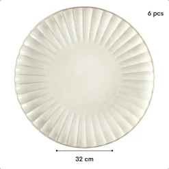 OTIX Diner Bordenset 6 Persoons Onderborden 32cm Wit Keramiek SOLIS