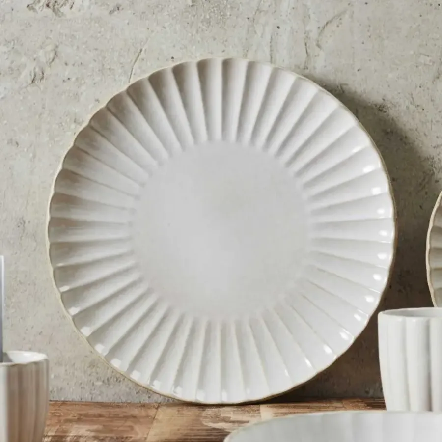 Dinerborden|Borden-OTIX Diner Bordenset 6 Persoons 27cm Wit Keramiek SOLIS