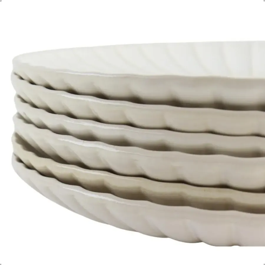 Dinerborden|Borden-OTIX Diner Bordenset 6 Persoons 27cm Wit Keramiek SOLIS