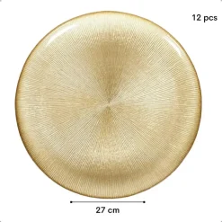 OTIX Dinerborden Bordenset 12 Persoons Goud Onderborden Kerst 27cm