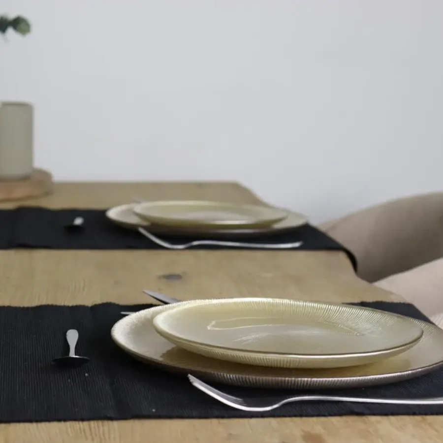 Dinerborden|Borden-OTIX Dinerborden Bordenset 6 Persoons Onderborden Goud