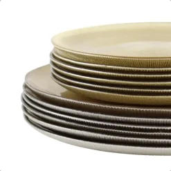 Dinerborden|Borden-OTIX Dinerborden Bordenset 6 Persoons Onderborden Goud