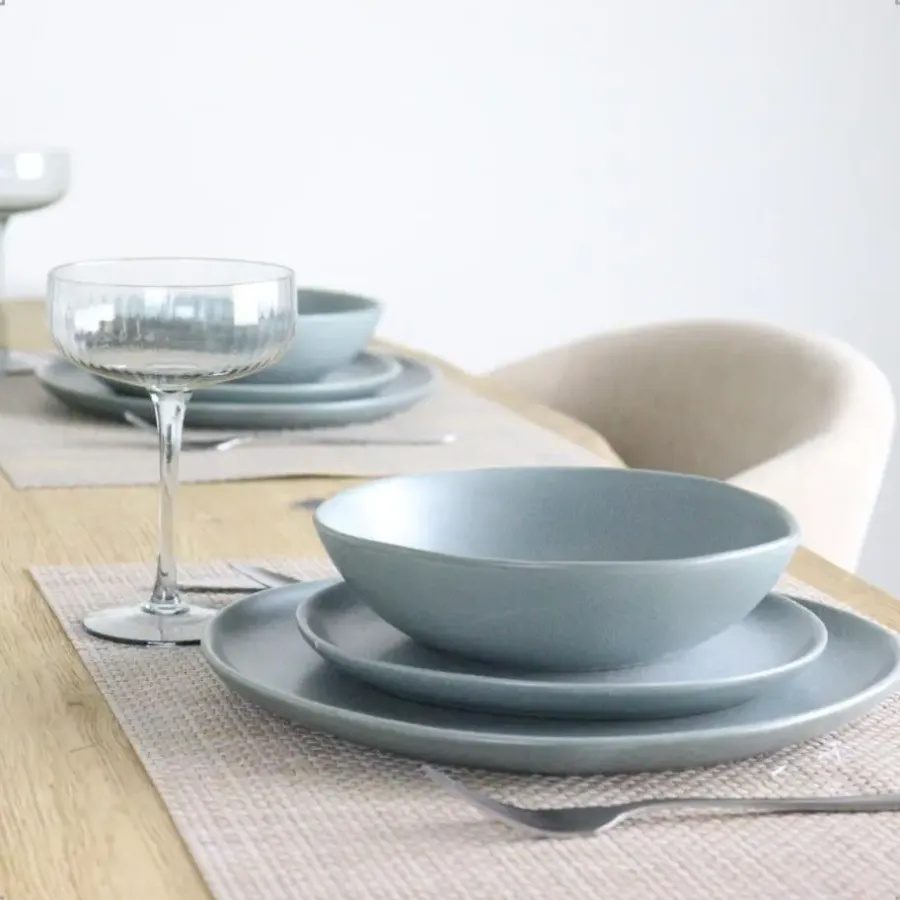 Dinerborden|Borden-OTIX Dinerborden Bordenset 6 Persoons 27cm Aardewerk OAK