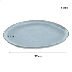 Dinerborden|Borden-OTIX Dinerborden Bordenset 6 Persoons 27cm Aardewerk OAK