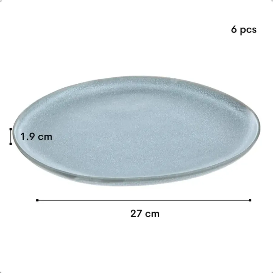 Dinerborden|Borden-OTIX Dinerborden Bordenset 6 Persoons 27cm Aardewerk OAK