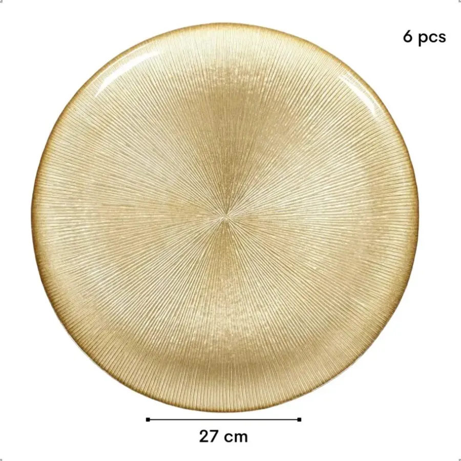 OTIX Dinerborden Bordenset 6 Persoons Goud Onderborden Kerst 27cm