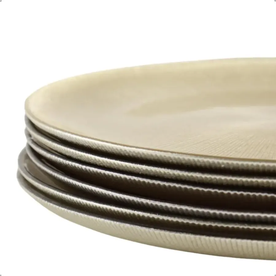 OTIX Dinerborden Bordenset 6 Persoons Goud Onderborden Kerst 27cm