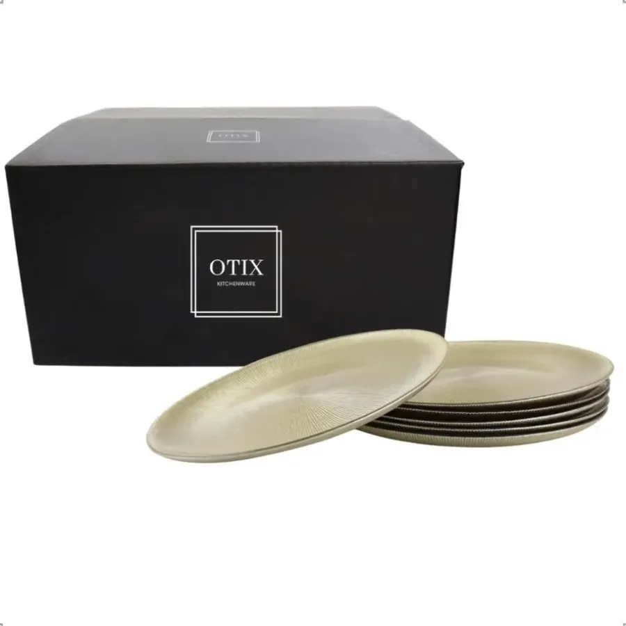 OTIX Dinerborden Bordenset 6 Persoons Goud Onderborden Kerst 27cm
