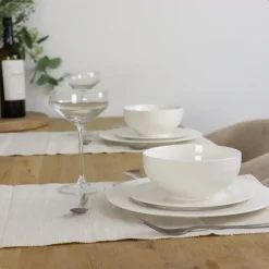 Dinerborden|Borden-OTIX Dinerborden Bordenset 6 Persoons 27cm Wit Porselein LUNA
