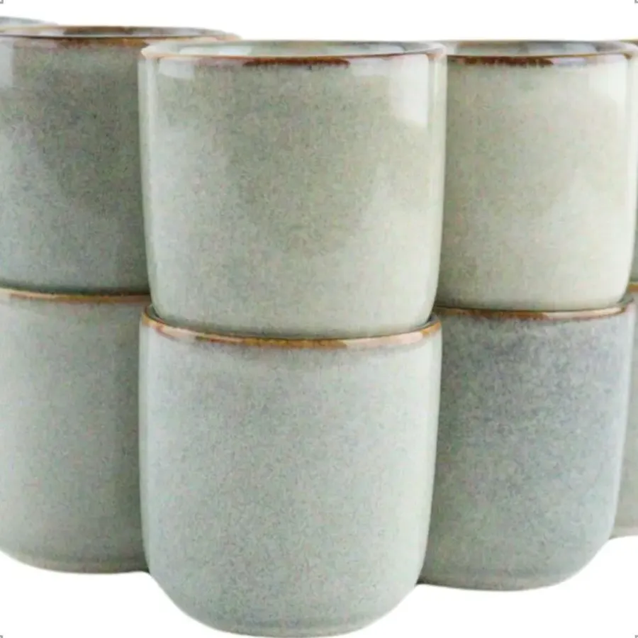 OTIX Espresso Kopjes Set van 12 Koffiekopjes 80ml Mokken Aardewerk