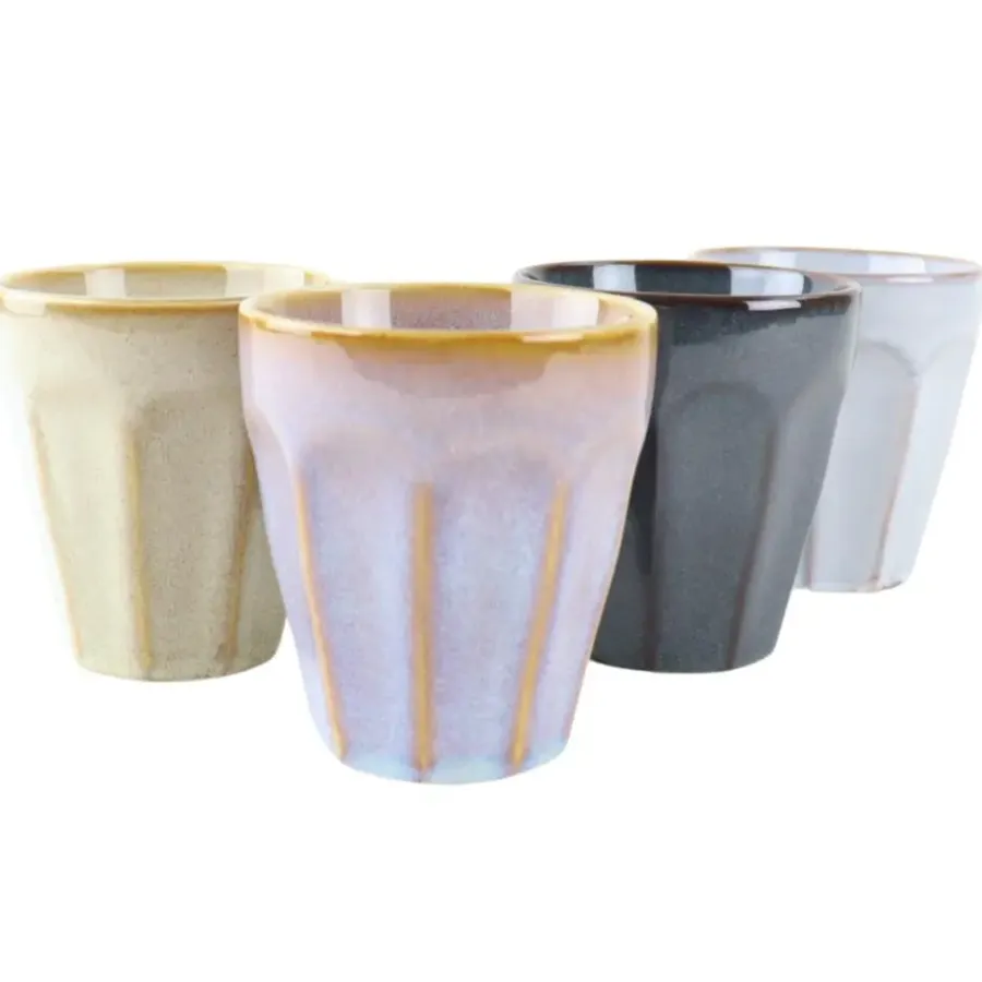 OTIX Koffie Kopjes 4 Stuks 250 ml Zonder Oor Koffietassen Porselein Hittebest...