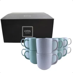Kopjes, Mokken En Bekers-OTIX Koffiekopjes 12 stuks Aurora - Multikleur