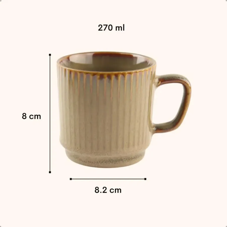 OTIX Koffiekopjes 6 Stuks 270 ml Div. Kleuren Keramiek