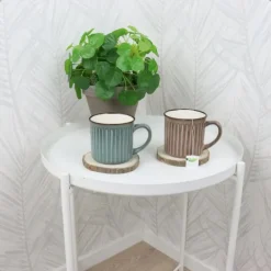 OTIX Koffiekopjes met Oor Koffietassen Set van 8 Aardewerk 250 ml MOSS