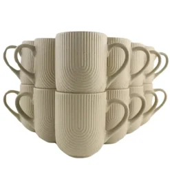 Koffieglazen-OTIX Koffiekopjes Met Oor Set van 12 Koffietassen Cappuccino Kop 300ML