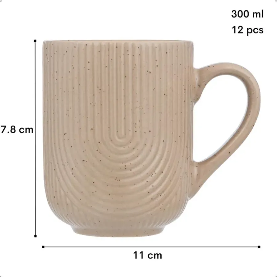 Koffieglazen-OTIX Koffiekopjes Met Oor Set van 12 Koffietassen Cappuccino Kop 300ML