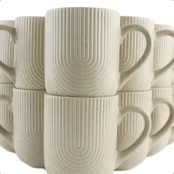 Koffieglazen-OTIX Koffiekopjes Met Oor Set van 12 Koffietassen Cappuccino Kop 300ML