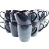 Koffieglazen-OTIX Koffiekopjes met Oor Set van 12 Koffietassen Theemok 350ml EBONY
