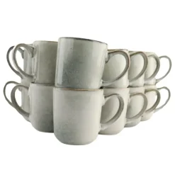 Koffieglazen-OTIX Koffiekopjes Met Oor Set van 12 Koffietassen Groot Theemok 420ML