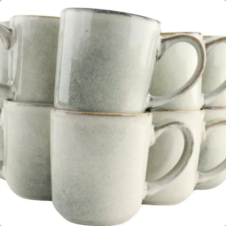 Koffieglazen-OTIX Koffiekopjes Met Oor Set van 12 Koffietassen Groot Theemok 420ML