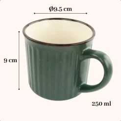 OTIX Koffiekopjes met Oor Koffietassen Set van 4 Aardewerk 250 ml MOSS
