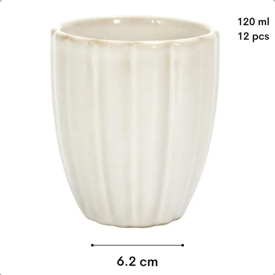 Koffieglazen-OTIX Koffiekopjes Zonder Oor Set van 12 Koffietassen Theemok 120ml