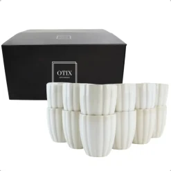 Koffieglazen-OTIX Koffiekopjes Zonder Oor Set van 12 Koffietassen Theemok 120ml