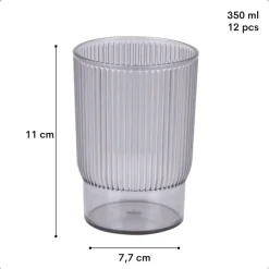 OTIX Kunststof Drinkglazen Herbruikbaar Set van 12 Waterglas Klein 350ml Tran...