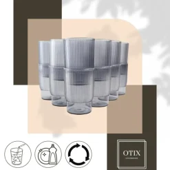 OTIX Kunststof Drinkglazen Herbruikbaar Set van 12 Waterglas Klein 350ml Tran...