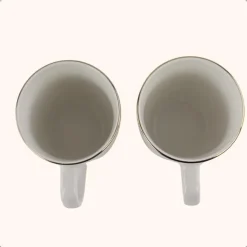 Kopjes, Mokken En Bekers-OTIX Mokken Set Wit met Goud 200ml Porselein 6 stuks DAISY