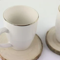 Kopjes, Mokken En Bekers-OTIX Mokken Set Wit met Goud 200ml Porselein 6 stuks DAISY