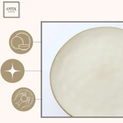 Borden-OTIX Ontbijtborden Bordenset 12 Persoons Beige 21cm Keramiek MAPLE