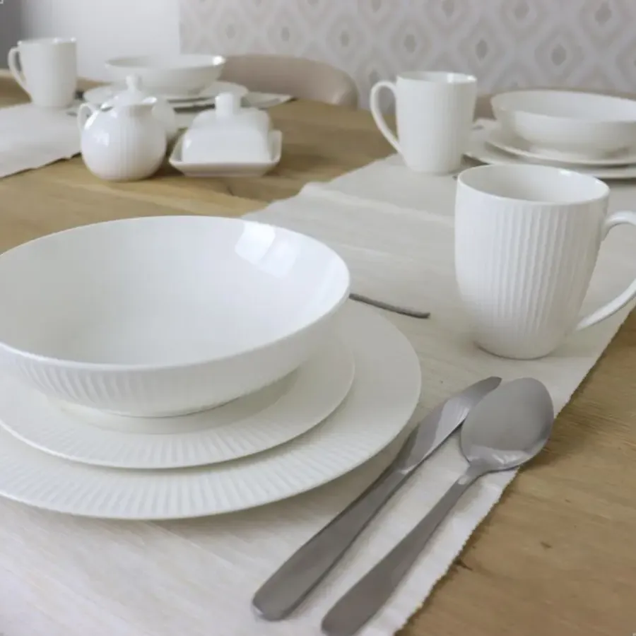 Borden-OTIX Ontbijtborden Bordenset 6 Persoons 20cm Dessertbord Ontbijtborden Wit Po...
