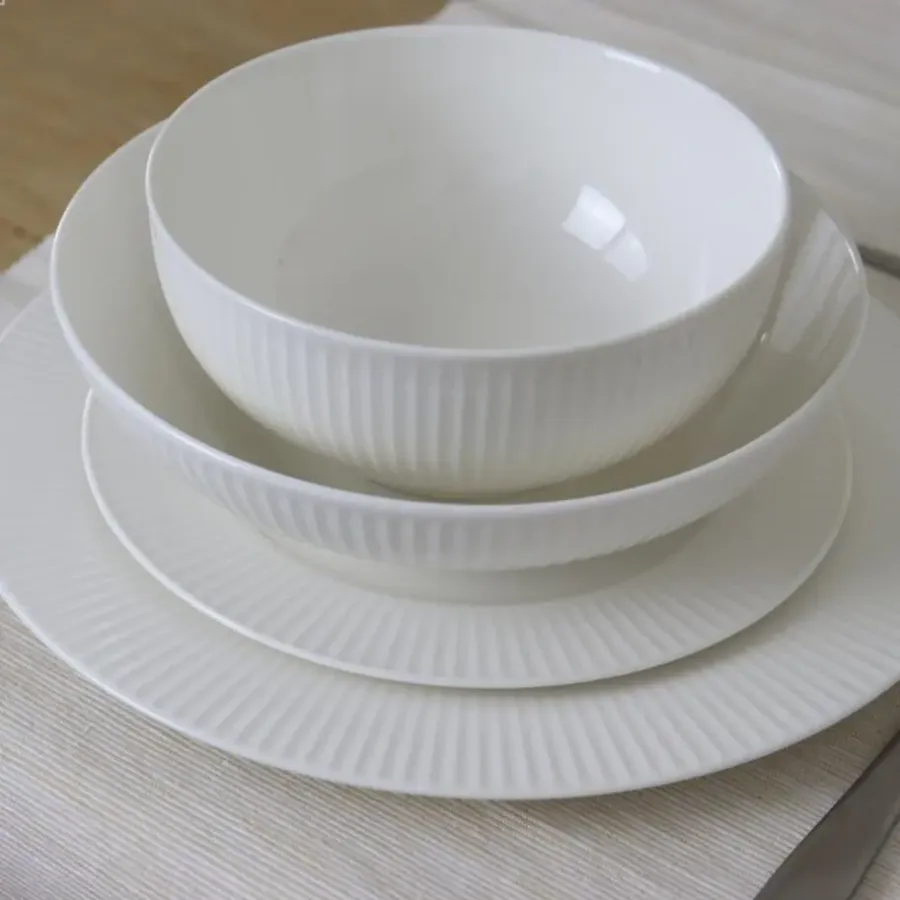 Borden-OTIX Ontbijtborden Bordenset 6 Persoons 20cm Dessertbord Ontbijtborden Wit Po...