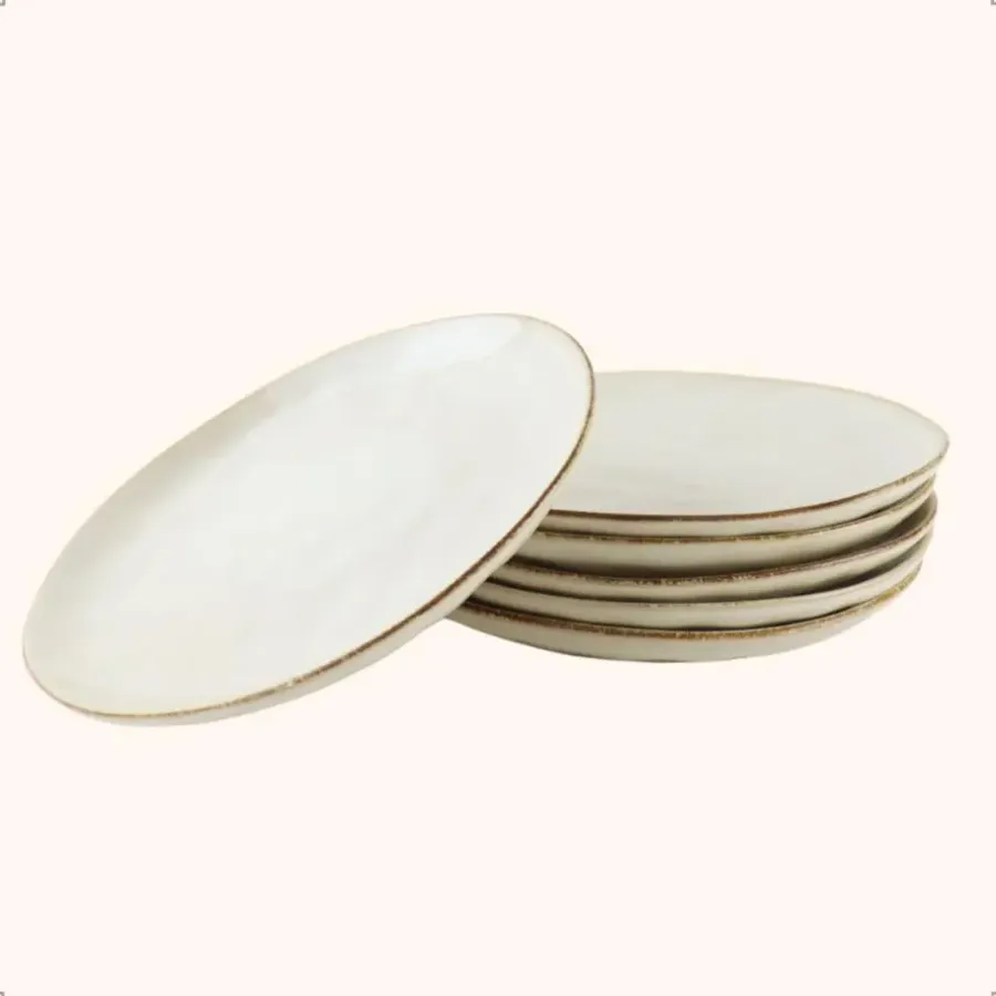 OTIX Ontbijtborden Bordenset 6 Persoons Beige 21cm Keramiek