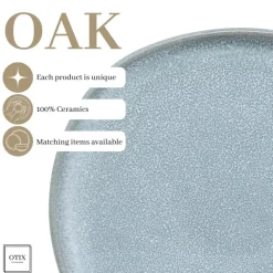 Borden-OTIX Ontbijtborden Bordenset 6 Persoons Dessertbord 21cm Aardewerk OAK