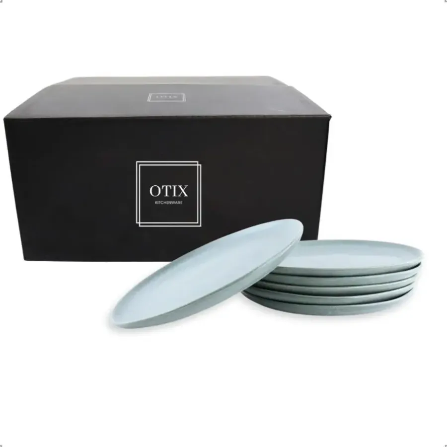 Borden-OTIX Ontbijtborden Bordenset 6 Persoons Dessertbord 21cm Aardewerk OAK