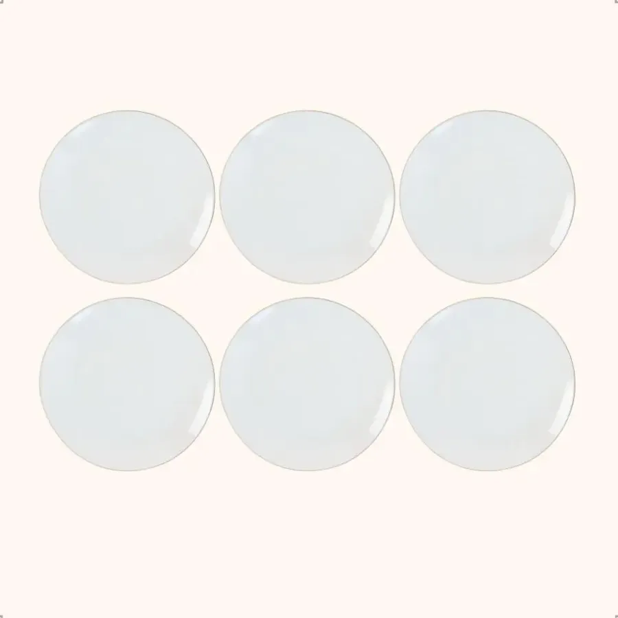 OTIX Ontbijtborden Dessert Gebaksbordjes Borden Set van 6 Stuks 20cm Wit met