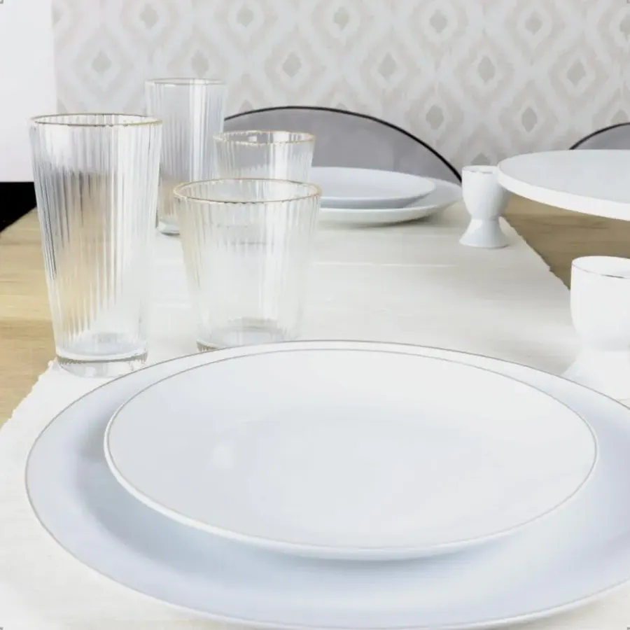 OTIX Ontbijtborden Dessert Gebaksbordjes Borden Set van 6 Stuks 20cm Wit met