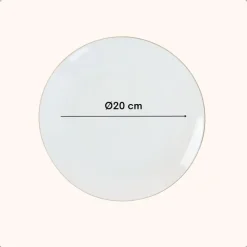 OTIX Ontbijtborden Dessert Gebaksbordjes Borden Set van 6 Stuks 20cm Wit met