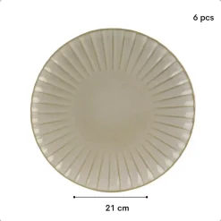 OTIX Ontbijtbordenset 6 Persoons Desertbord 21cm Wit Keramiek SOLIS