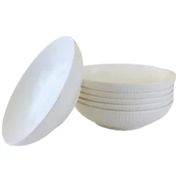 Borden-OTIX Pastaborden Bordenset 6 Persoons Diepe Borden Soepborden 20cm Wit Porsel...