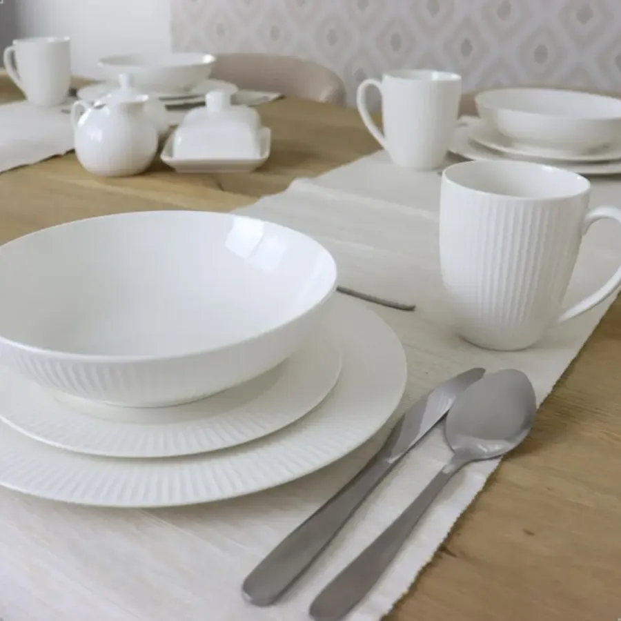 Borden-OTIX Pastaborden Bordenset 6 Persoons Diepe Borden Soepborden 20cm Wit Porsel...